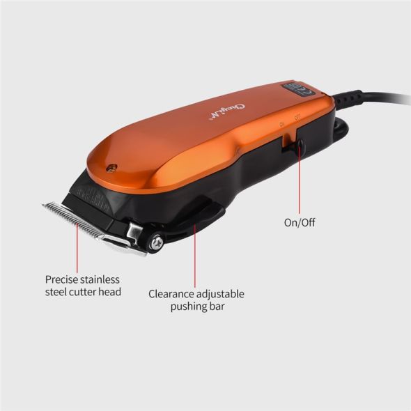 Ckeyin 220-240V Household Trimmer Professional Classic Haircut Corded Clipper for Men Cutting Machine with 4 Attachment Combs 40