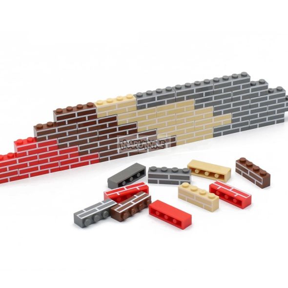 Marumine MOC City Bricks 100PCS 1x4 Dots Houses Wall Building Blocks Compatible with 15533 Micro Block Cube Parts