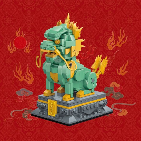 QMAN 2020NEW Ancient Chinese Classic Forbidden City Architectural Statue Building Block Sets Assembly Model Children Toy Gift