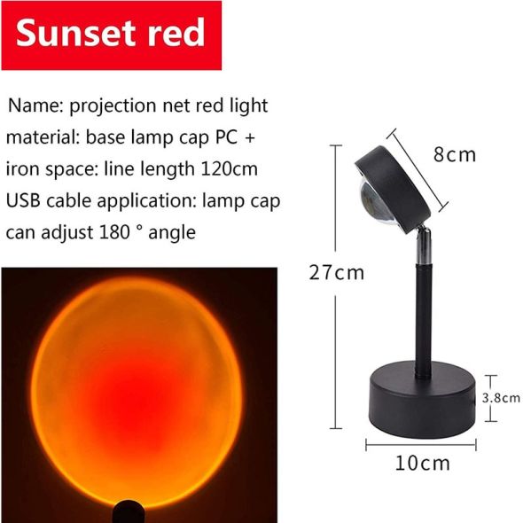 2021 NEW  Rainbow Sunset Projector Lamp  Led Night Light Home Shop Background Wall Decoration