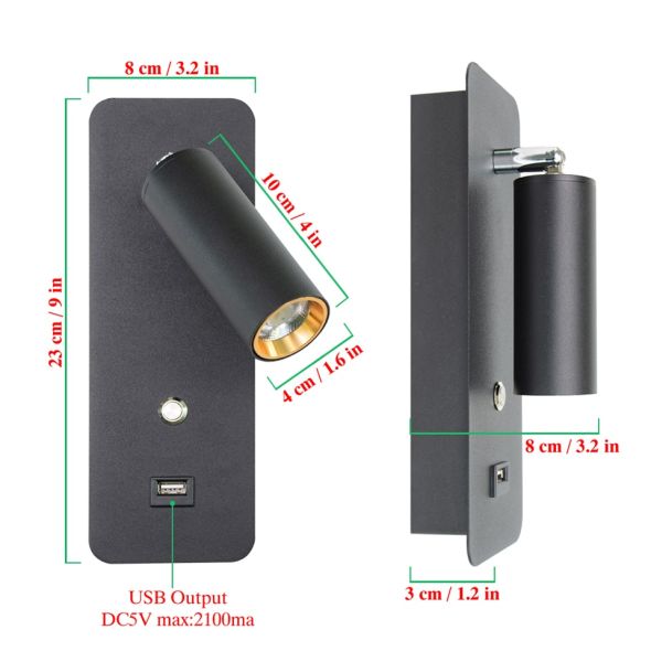 Indoor led wall lamps DC5V USB charge led  wall light bedroom modern wall lamp stair study livingroom sconce