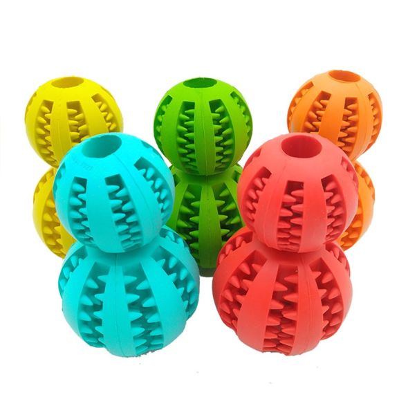 New Pet Toys 5CM Dog Toys Interactive Elasticity Ball Natural Rubber Leaking Ball Tooth Clean Ball Cat Dog Chew Interactive Toys