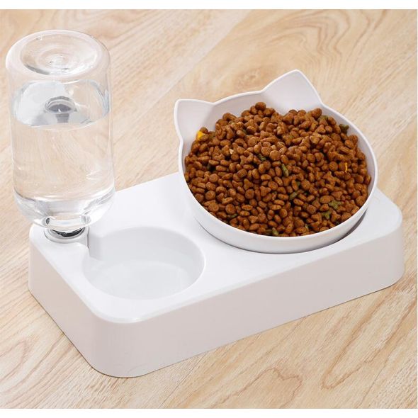 Pet cat Bowl Automatic water Feeder Dog Cat Food Bowl Water Dispenser Double Bowl Drinking Raised Stand Dish Bowls Pet supply