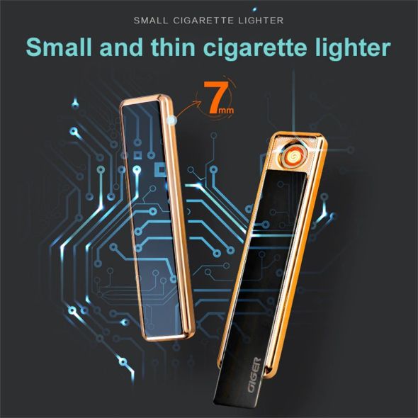 USB Rechargeable Metal Lighter | Easy to Carry, Windproof | Stylish Cigarette Accessory and Exquisite Gift for Men