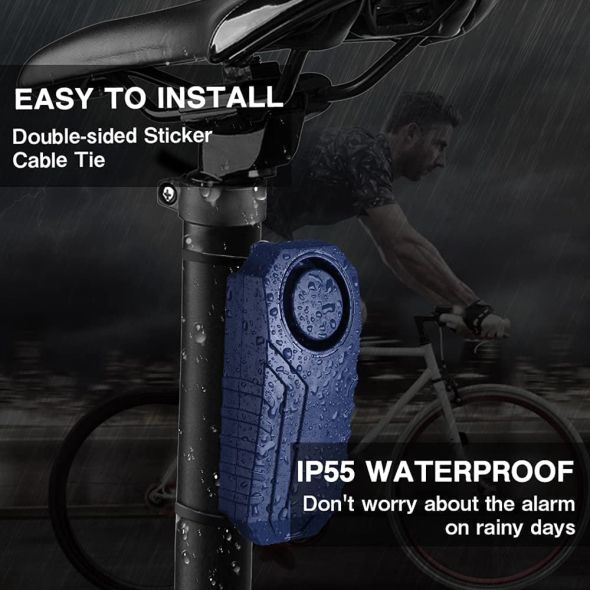 Bike Alarm Wireless Vibration Motion Sensor Waterproof Motorcycle Alarm with Remote