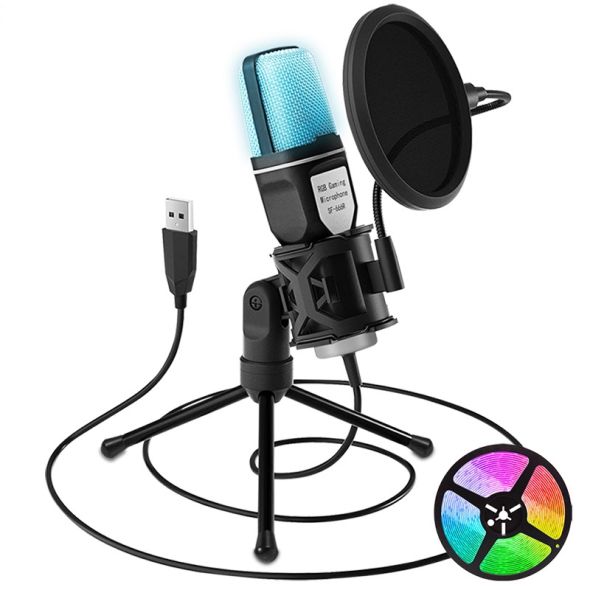 USA Free Shipping, Yanmai RGB USB Microphone for Gaming, Podcasting, and Recording